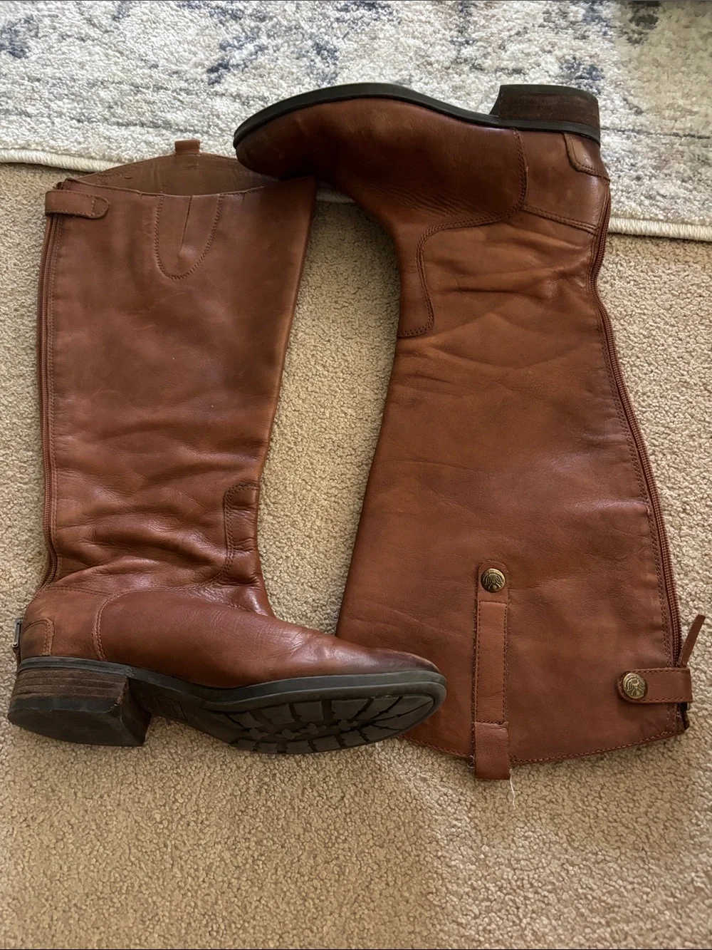 Sam Edelman Tall Leather Over-The-Knee Boots - Chestnut Brown